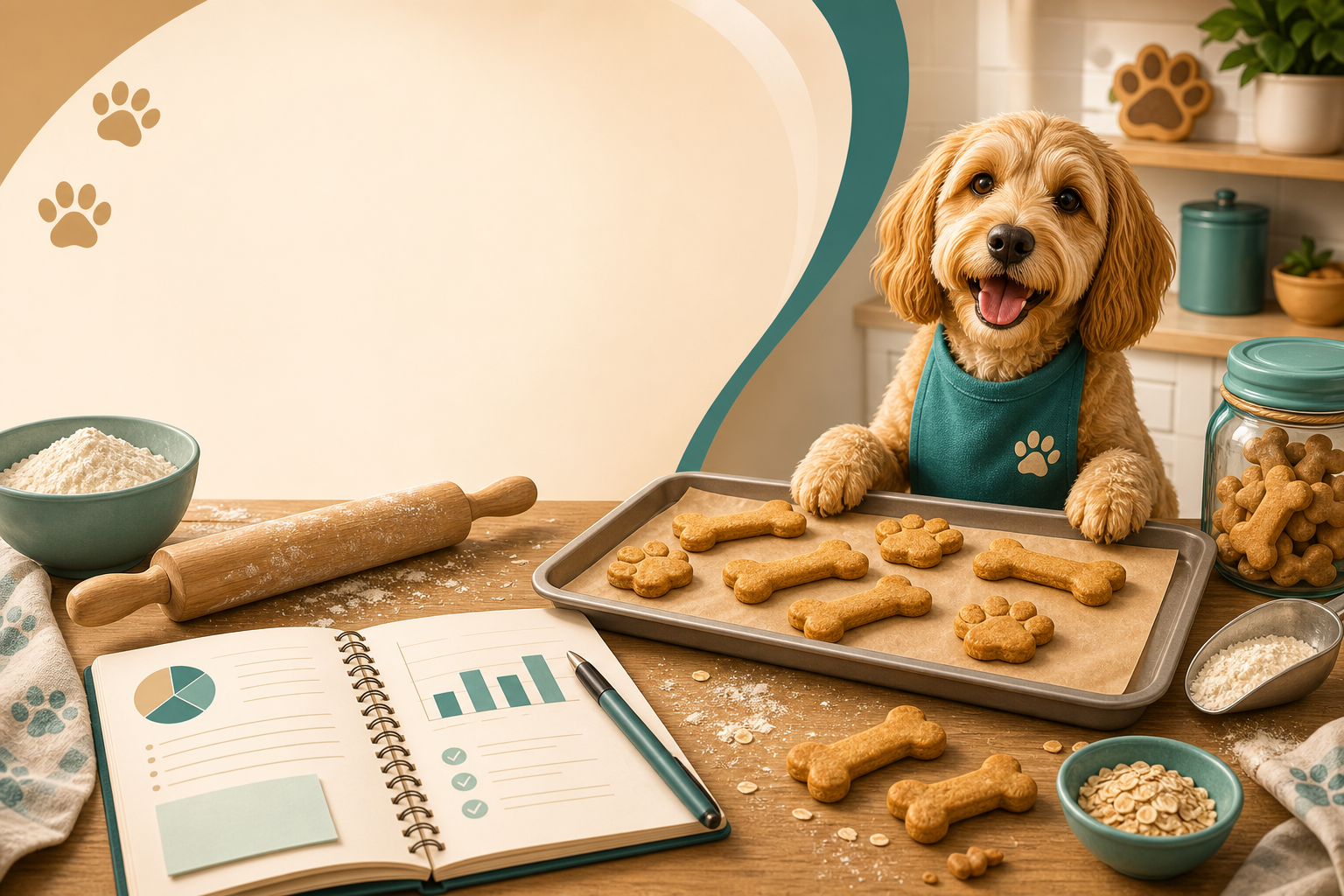Product-themed illustration for Bake-A-Dog-A-Bone